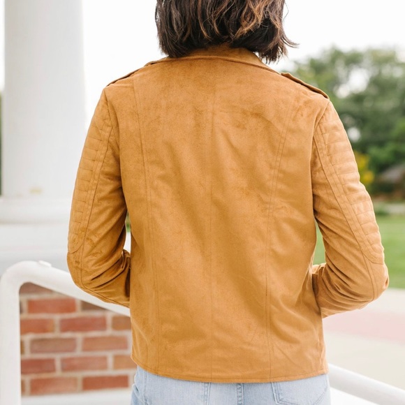 Vegan Suede Moto Rider Jacket - Picture 6 of 7